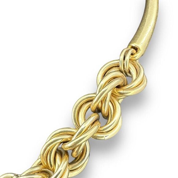 Signed J.CREW Gold Tone BOLD Chain & Tube Collar Statement Necklace 18” - Picture 3 of 6